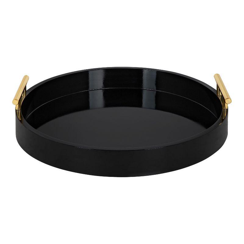 Kate and Laurel Lipton Tray, 15.5" Diameter, Black
