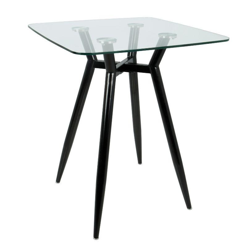 Clara Mid-Century Modern Square Counter Table Clear - LumiSource: Geometric Metal Base, 4-Seat Pub Style