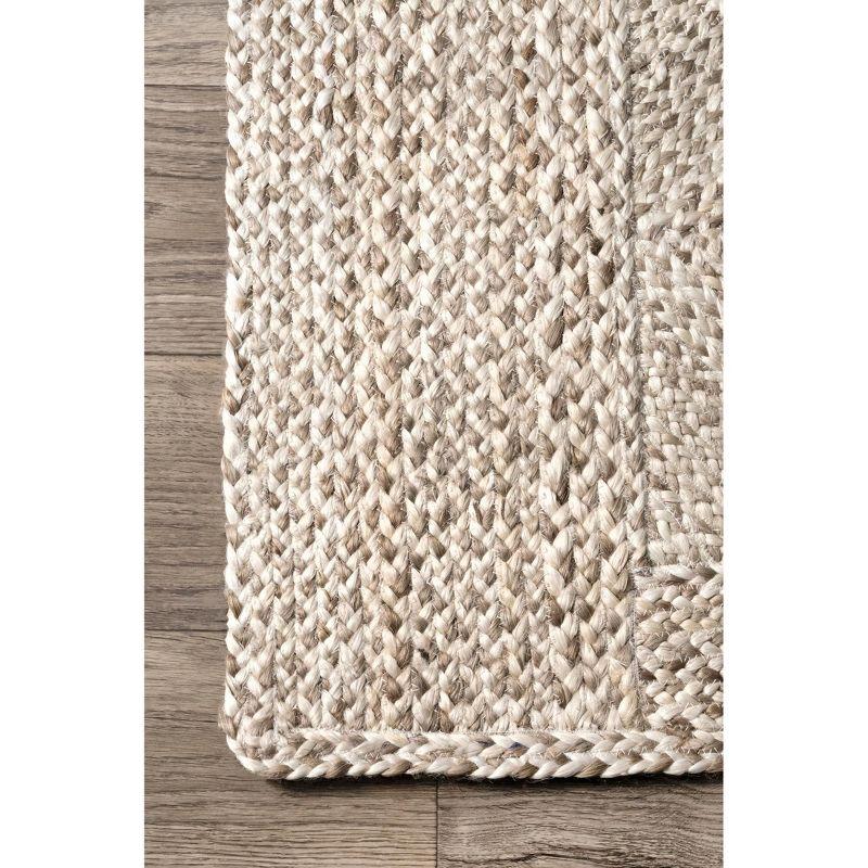 Handmade Gray Jute Trellis Area Rug 5' x 8'