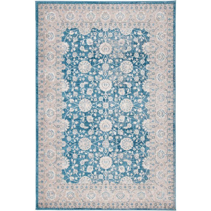 Sofia SOF330 Power Loomed Indoor Area Rug - Blue/Beige - 4'x5'7" - Safavieh