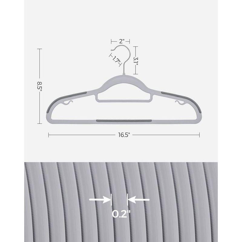 SONGMICS Coat Hangers Non-Slip Clothes Hangers Space-Saving Plastic Hangers 360°Swivel Rose Gold Hook