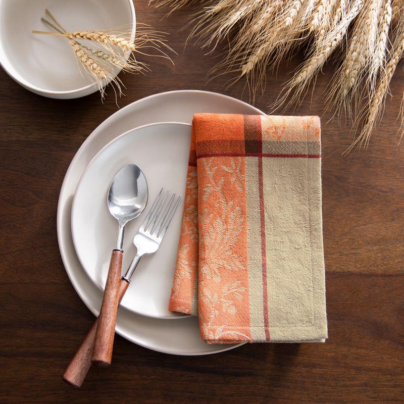 Autumnal Harvest Jacquard Cotton Napkins Set of 8