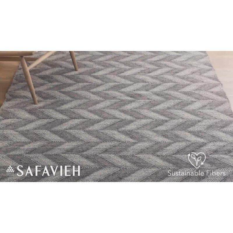 Nomadic Essence Handwoven Wool Rug in Grey - 5' x 8'