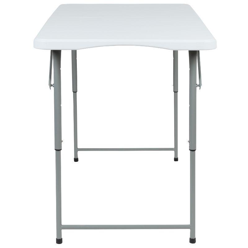 Parker Height Adjustable Bi-Fold Plastic Folding Table with Carrying Handle