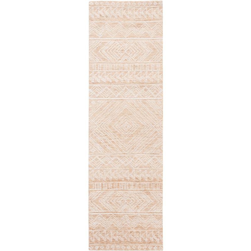 Gold and Ivory Hand-Tufted Wool Runner Rug