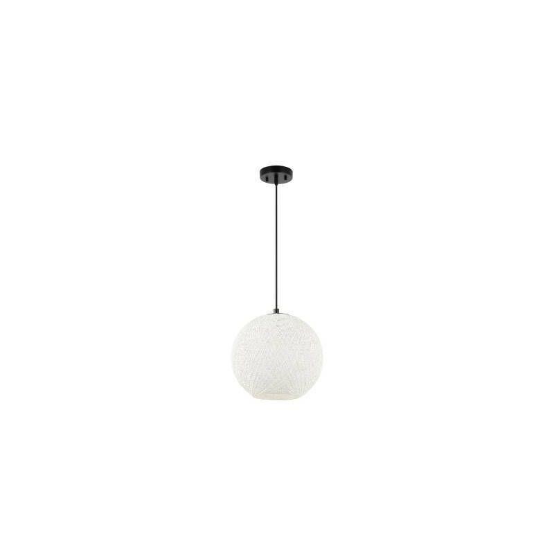 Isla Jade 12" Lacey Bohemian Minimalist Iron/Rope Woven Globe LED Pendant White/Black : 20x20 Inch Polyester, Machine Washable Cloth Napkins