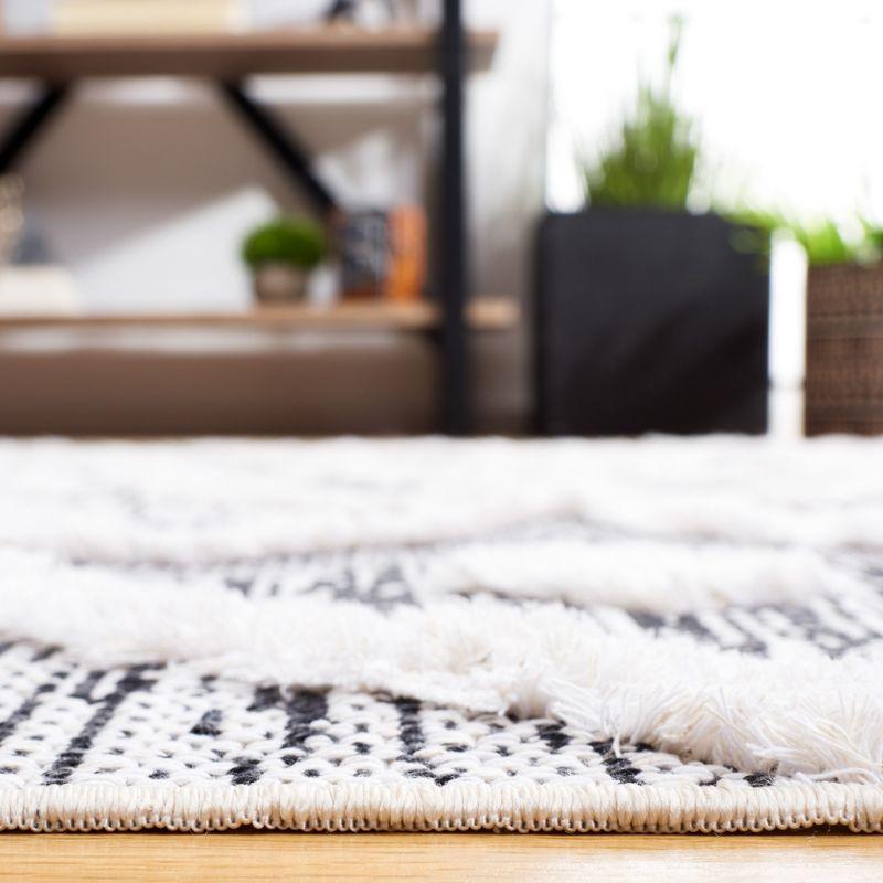 Augustine Black and Ivory Flat Woven Runner Rug