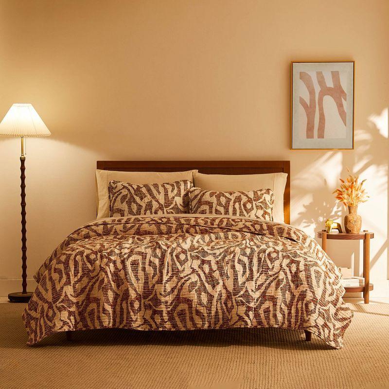 Southshore Fine Living Oversized Khari Lightweight 3-Piece Quilt Set Rust Full / Queen