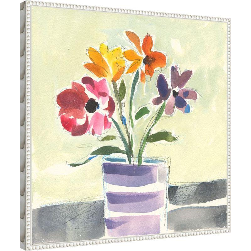 Amanti Art Morning Flowers by Vas Athas Canvas Wall Art Print Framed 22 x 22-in.