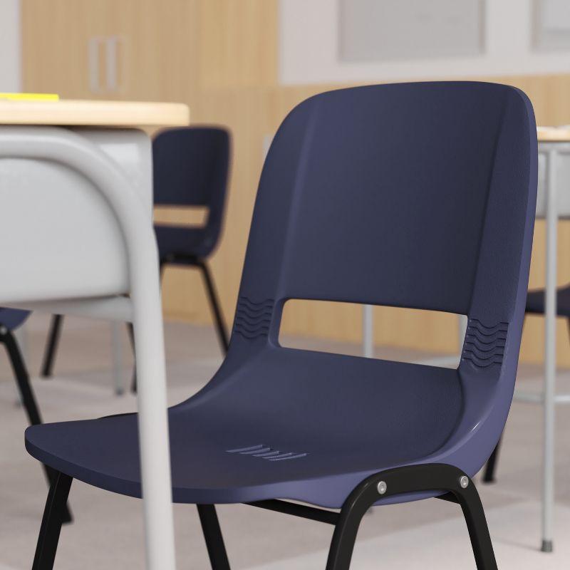 Navy Ergonomic Metal Frame Stackable School Chair