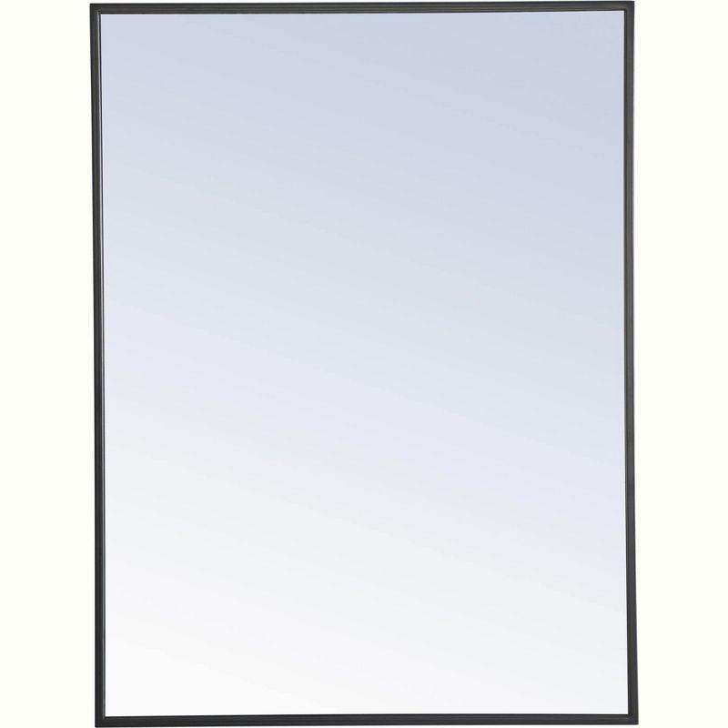 Elegant Lighting Metal frame Rectangle Mirror 24 inch Black finish