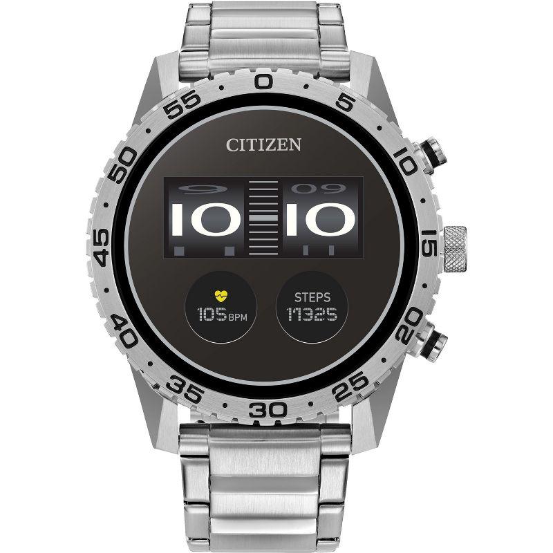 Citizen CZ Smart PQ2 Sport 44MM Touchscreen Smartwatch Stainless Steel Bracelet MX1010-59X