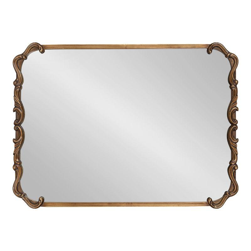 Brazelton Ornate Gold Rectangular Wall Mirror, 20x27