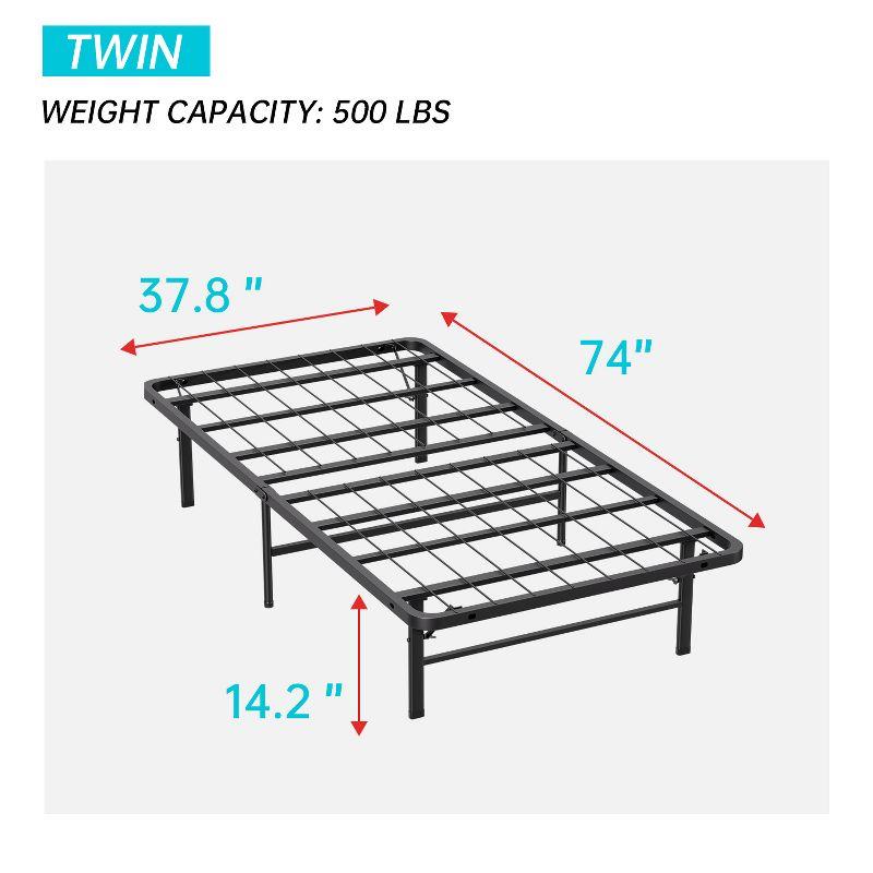 FDW Bed Frame Metal Platform Bed Frame 14 Inch Mattress Foundation Box Spring Replacement Heavy Duty Steel Slat Noise-Free