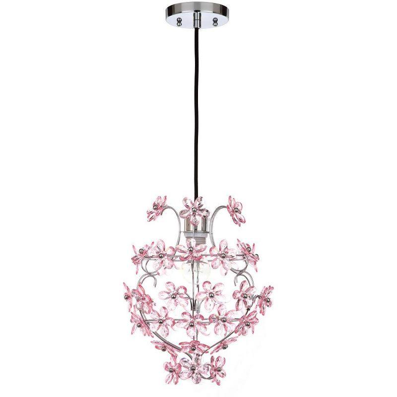 Raz Floral Pendant Lamp - LIT4487 - Chrome - Safavieh