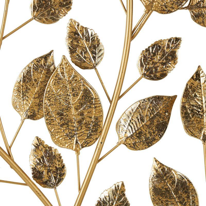 Metal Large Metallic Leaf Gold Wall Decor