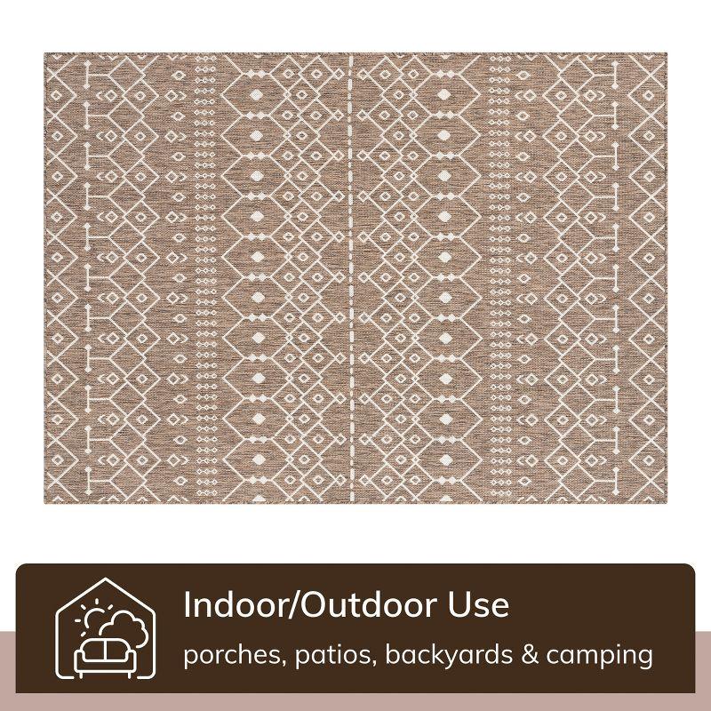 Well Woven Medusa Nord Trellis Brown/Taupe Indoor/Outdoor Flat-Weave Area Rug