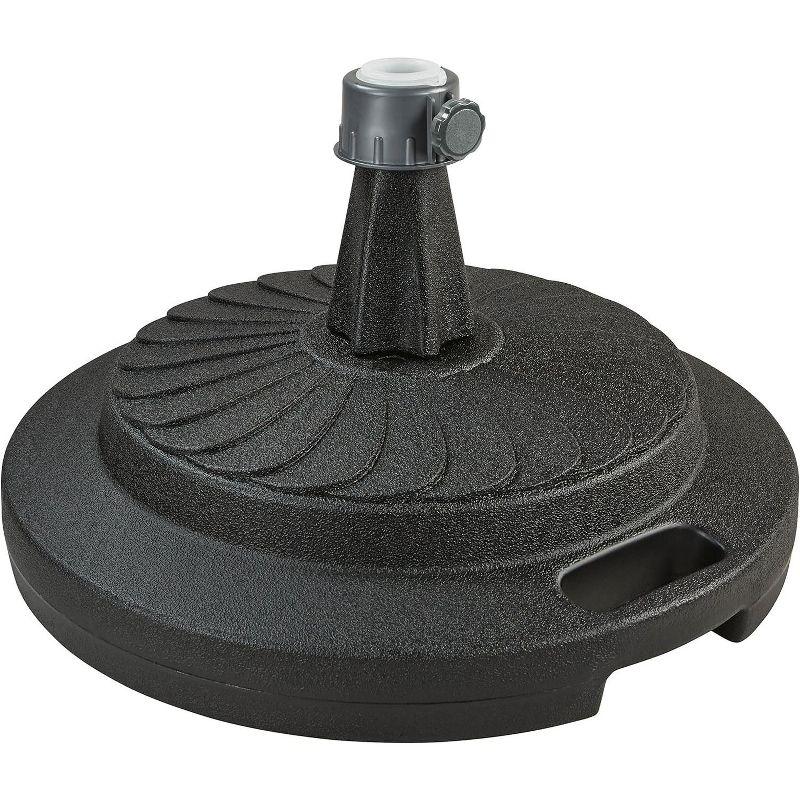 Black Steel Commercial Umbrella Stand with Round Base