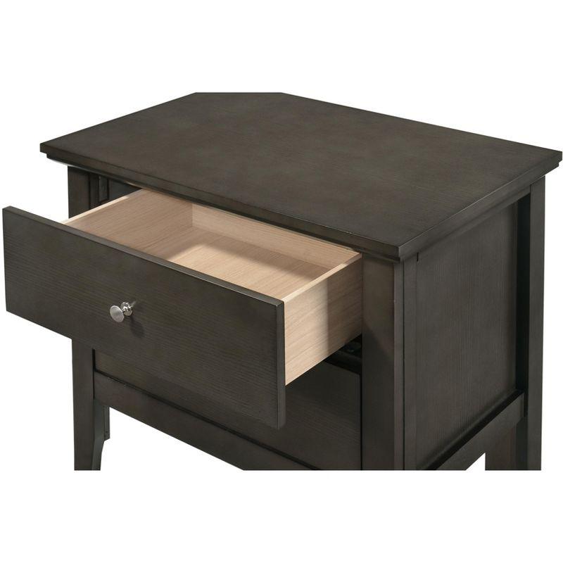 Primo Classic Gray 2-Drawer Nightstand with Nickel Handles