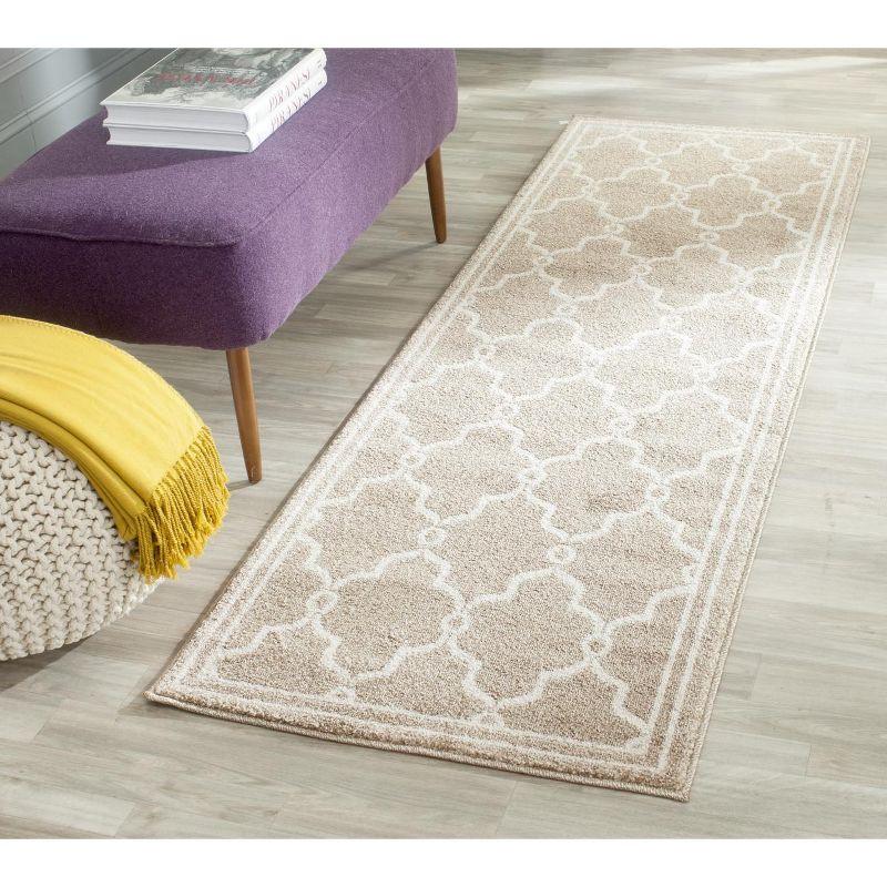 Amherst AMT414 Power Loomed Indoor Runner Rug - Wheat/Beige - 2'3"x9' - Safavieh