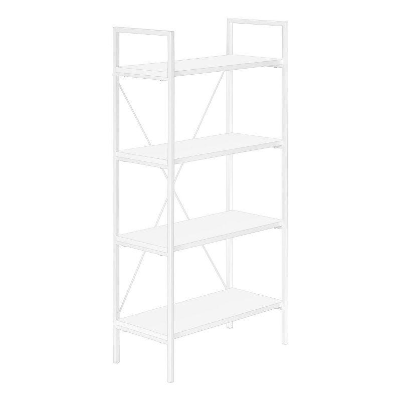 Monarch Specialties Bookshelf Bookcase 4 Tier 48InchH Office Bedroom Metal Laminate White Contemporary Modern