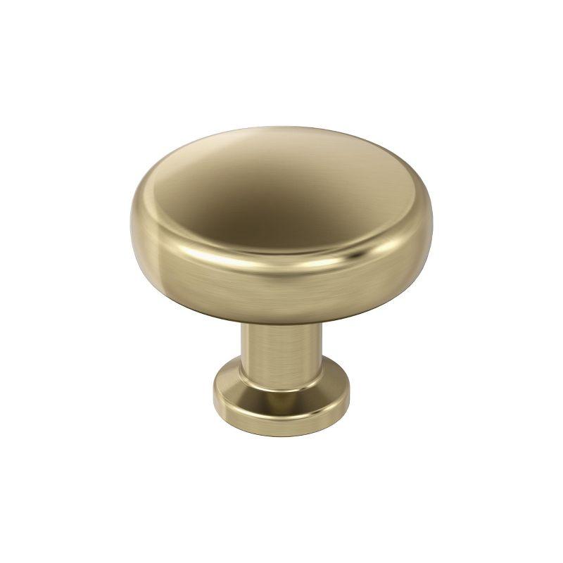 Golden Champagne Round Modern Cabinet Knob with Mounting Hardware