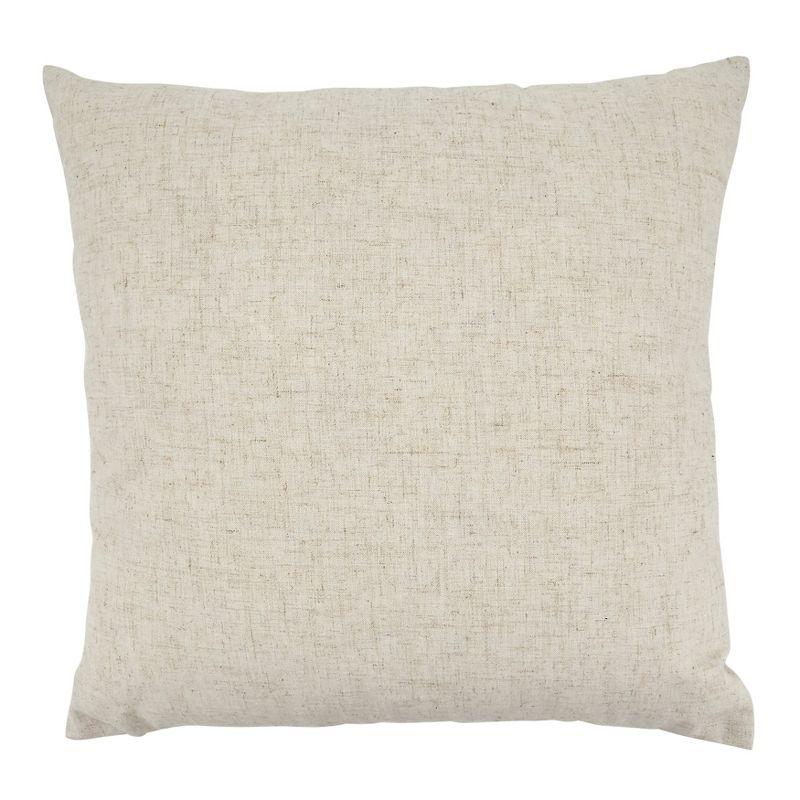 Saro Lifestyle Lets Snuggle Embroidered  Decorative Pillow Cover, Natural, 17"