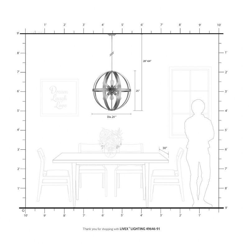 Livex Lighting Stoneridge 6 - Light Pendant in  Brushed Nickel