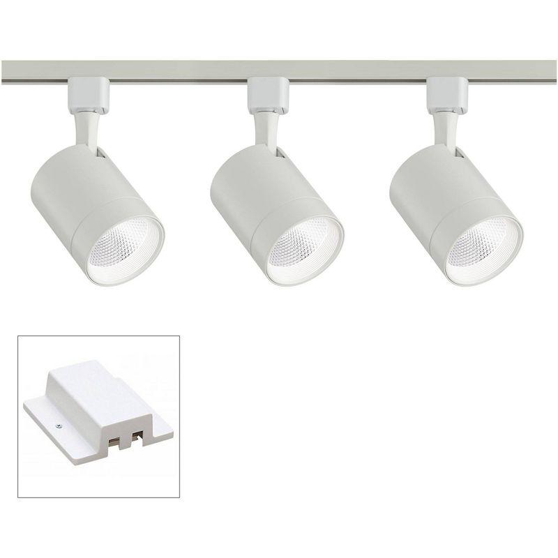 Pro Track 3-Head 15W LED Ceiling Track Light Fixture Kit Floating Canopy Spot Light Dimmable Adjustable White Modern Kitchen Bathroom Dining 48" Wide