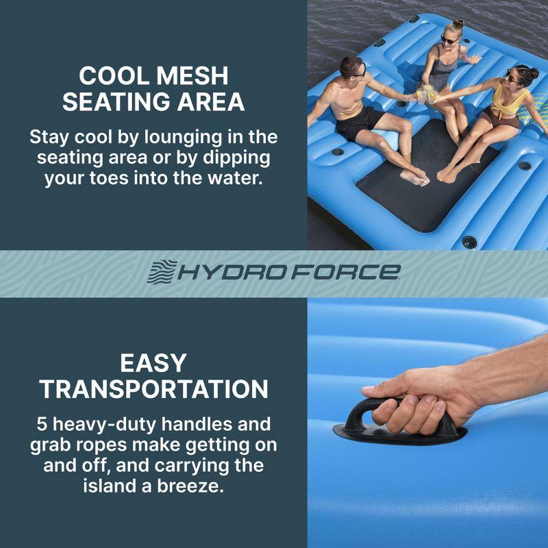 Bestway Hydro Force Detachable Summer Slide 5 Person Inflatable Activity Island with Cup Holders and Heavy Duty Handles for Easy Transport, Blue