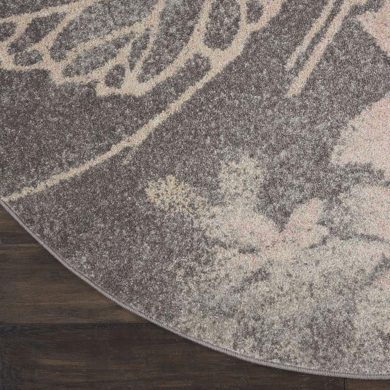 Tranquil TRA08 Beige/Navy Area Rug Contemporary Ombre Floral By Nourison