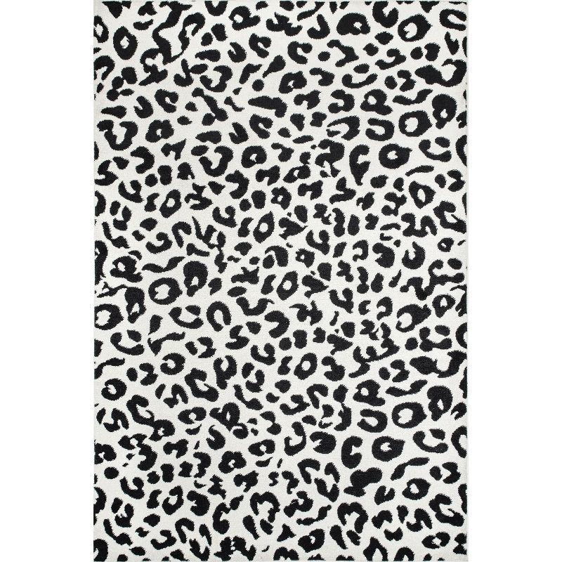 Nuloom Leopard Animal 8x10 Indoor Area Rug for Living Room Bedroom Dining Room Kitchen, Dark Grey/Ivory
