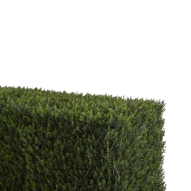 Nearly Natural Artificial 20" Decorative Cedar Hedge Indoor/Outdoor: Faux Floral Accent, Polyester & Plastic