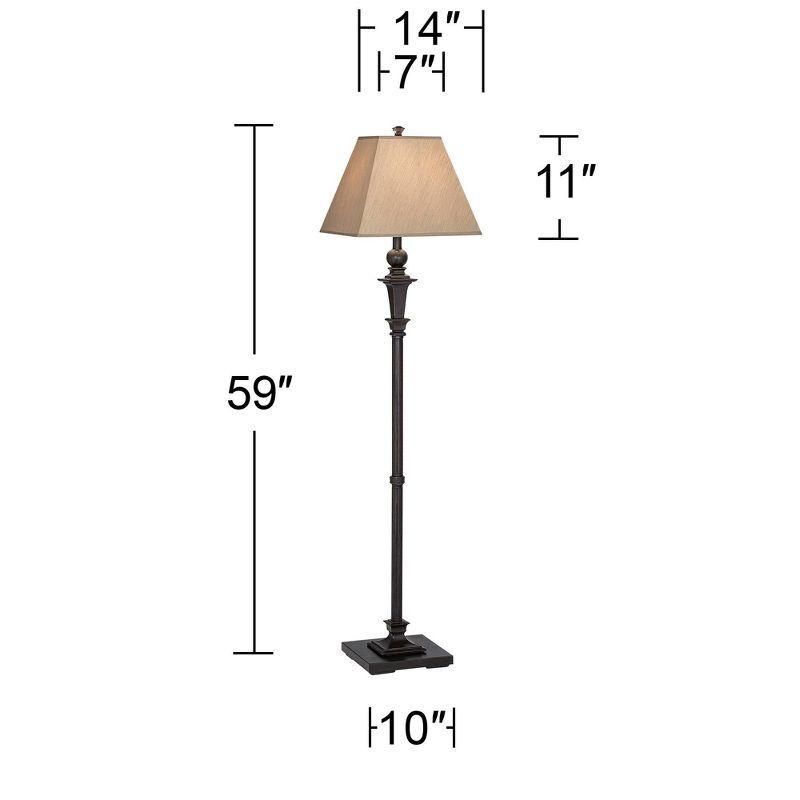 Regency Hill Madison Italian Traditional 59" Tall Standing Floor Lamps Set of 2 Lights Brown Metal Bronze Finish Living Room Bedroom House Reading