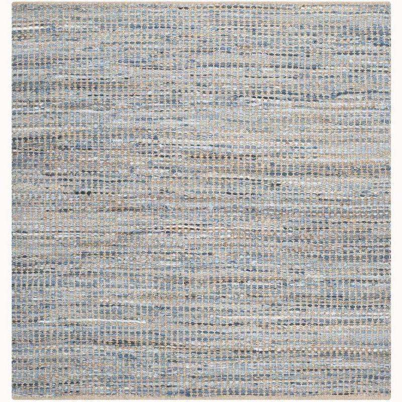 Cape Cod CAP352 Hand Woven Area Rug - Natural/Blue - 8'x8' - Safavieh.