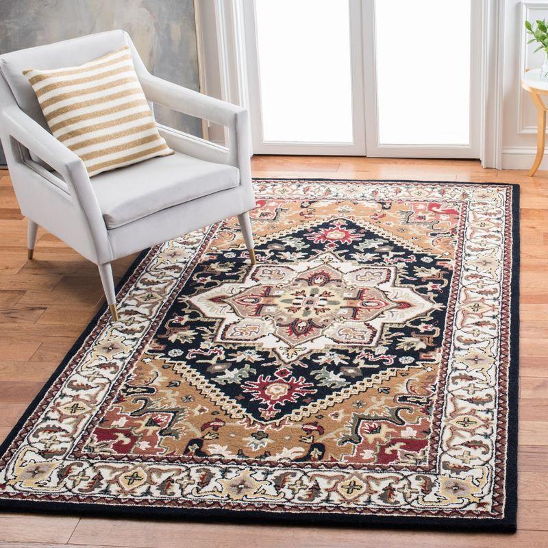 Heritage HG625 Handmade Area Rug - 4'x6' - Navy/Brown - Safavieh