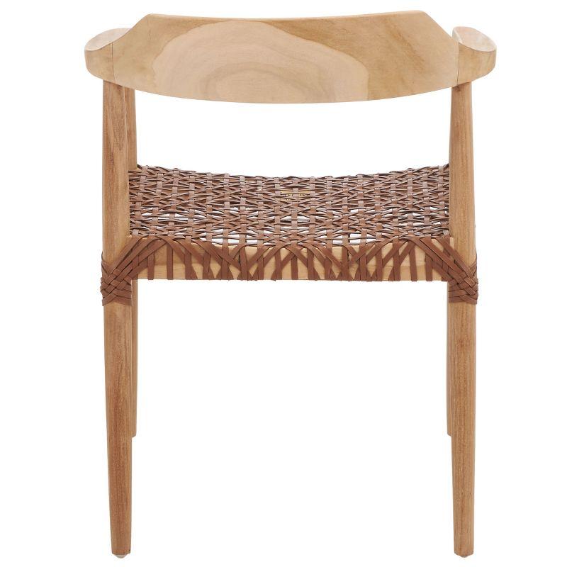 Munro Leather Woven Accent Chair - ACH1005 - Natural/Light Honey - Safavieh