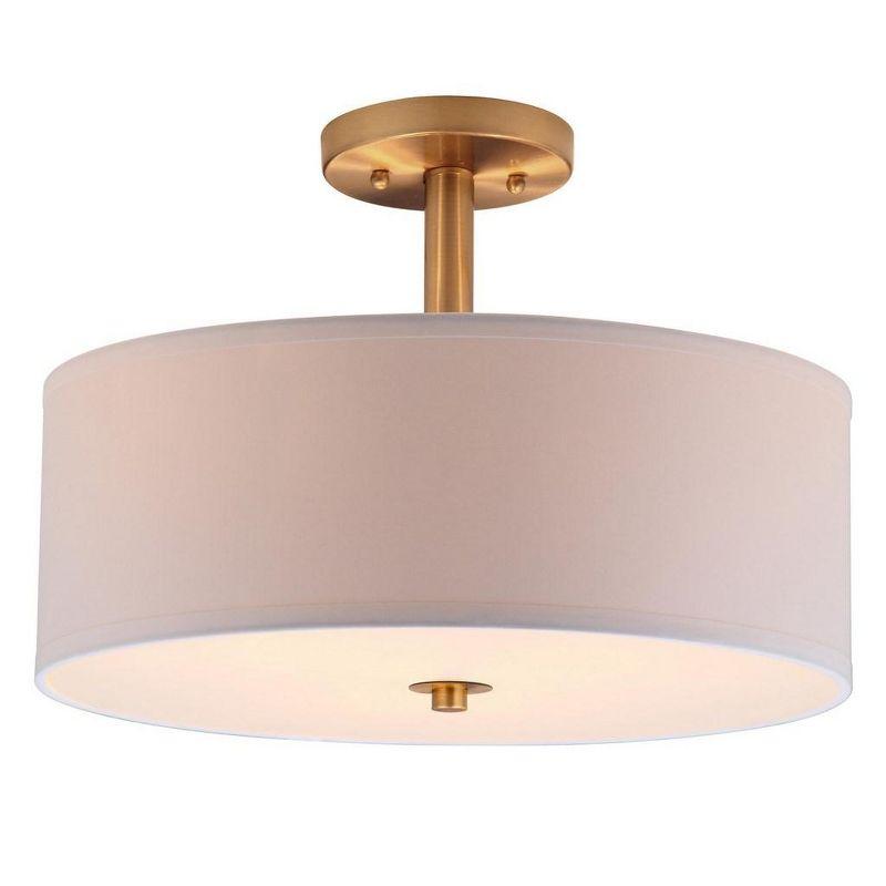 Gold Chrome Drum LED Semi Flush Mount Light