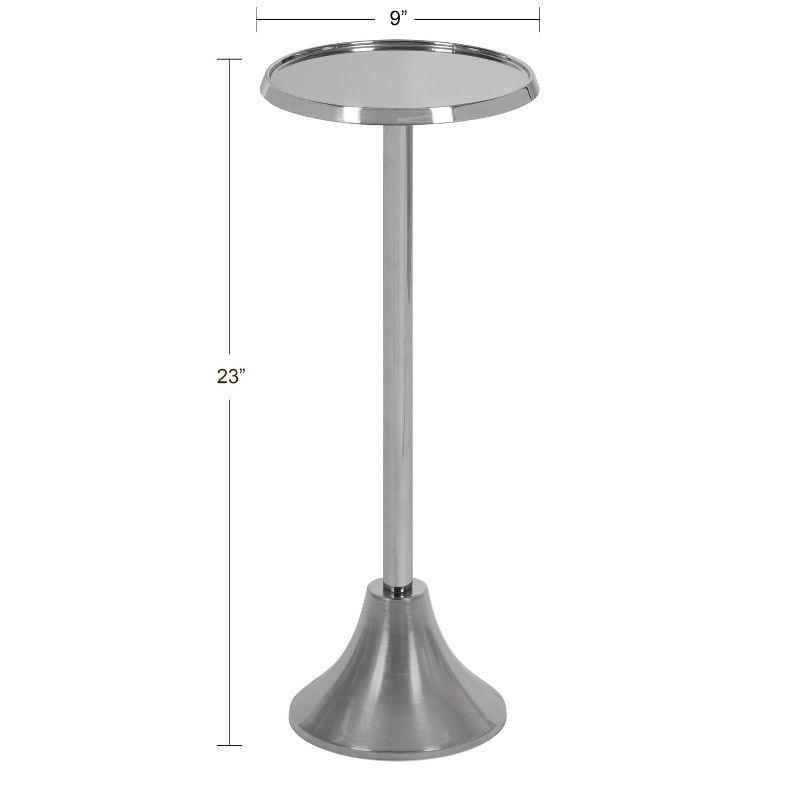 Kate and Laurel Sanzo Round Metal Drink Table, 9x9x23, Silver