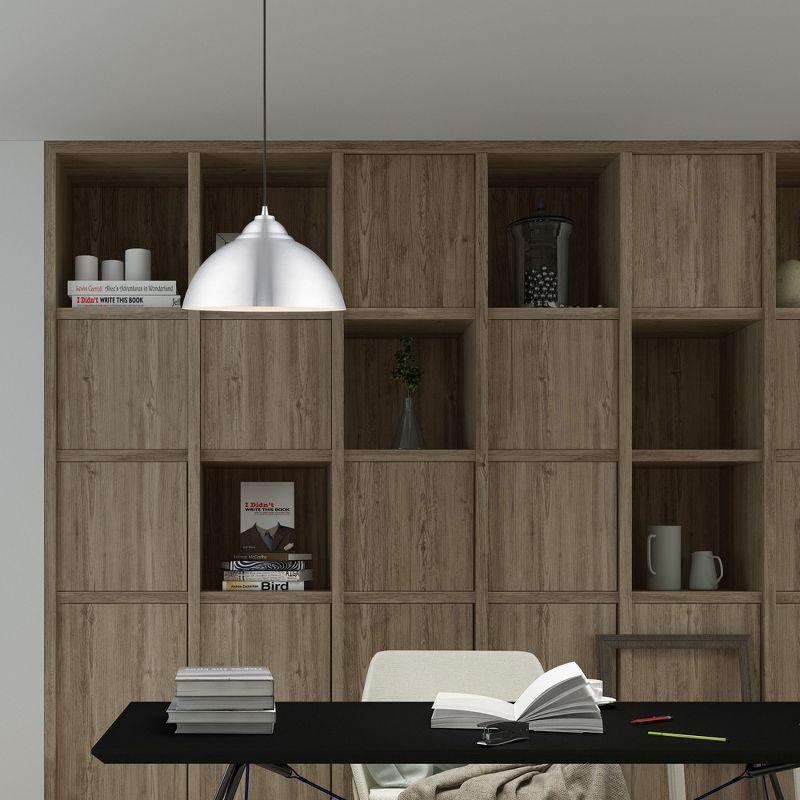 Livex Lighting Metal Shade 1 - Light Chandelier in  Brushed Aluminum