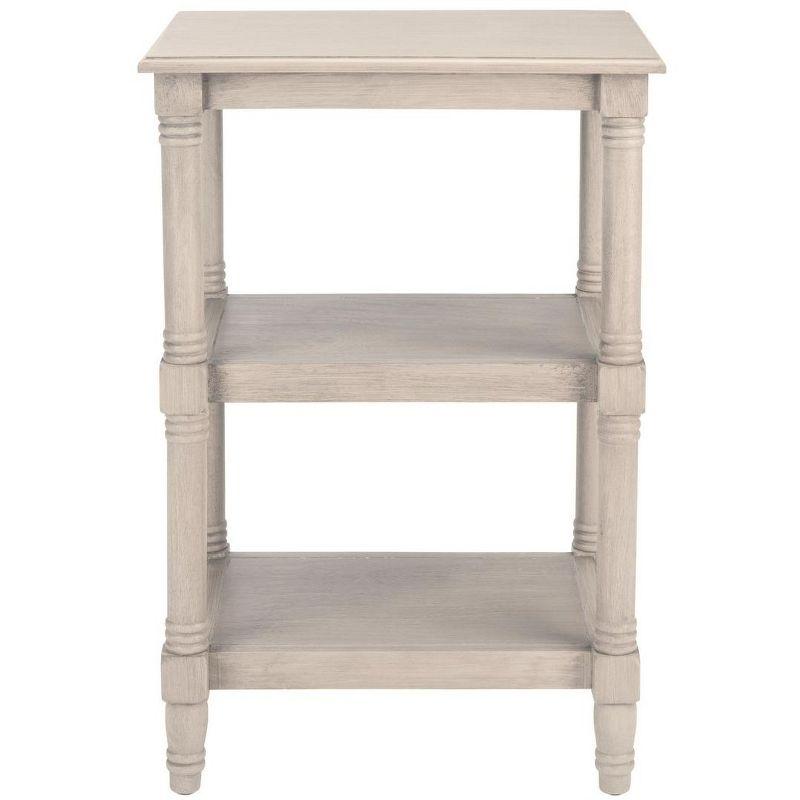 Cassie Greige Wood 3-Shelf Rectangular Accent Table