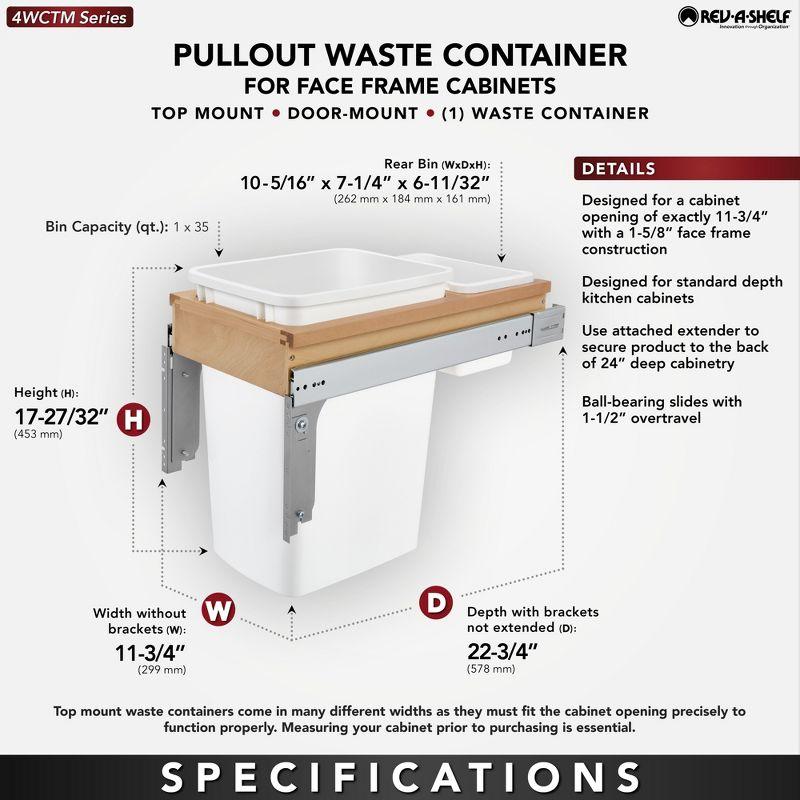 Rev-A-Shelf Pullout Top Mount Waste Bin