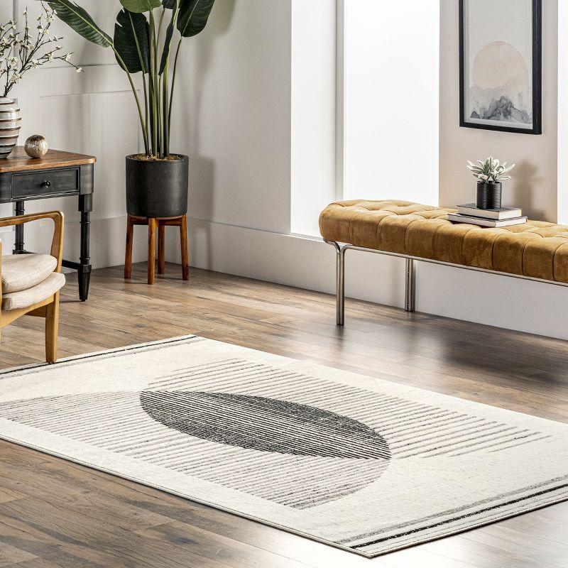 Reversible Eclipse Pattern 4' x 6' Gray Synthetic Area Rug