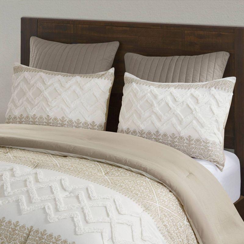 INK+IVY Mila 3 Piece Cotton Comforter Set with Chenille Tufting