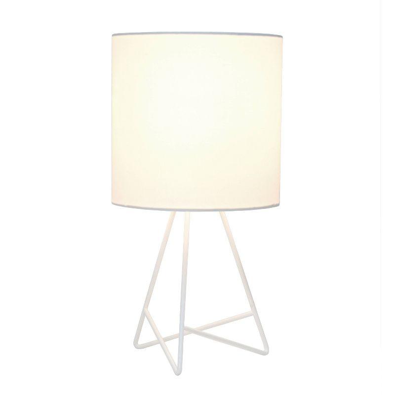 Down To The Wire Table Lamp with Fabric Shade White - Simple Designs: Modern Nightstand Light, ETL Listed