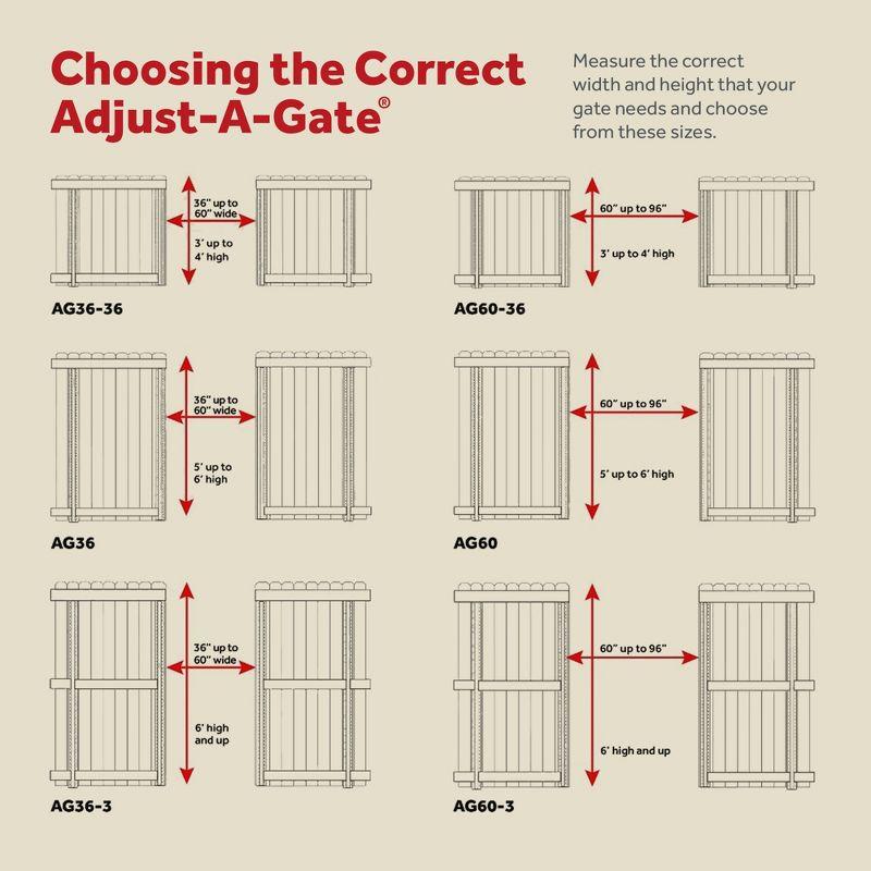 Adjust-A-Gate Adjustable Heavy Duty Steel Frame Anti Sag Gate Building Repair Kit, 36 to 60 Inches Wide Opening Up To 4 Feet High Fence