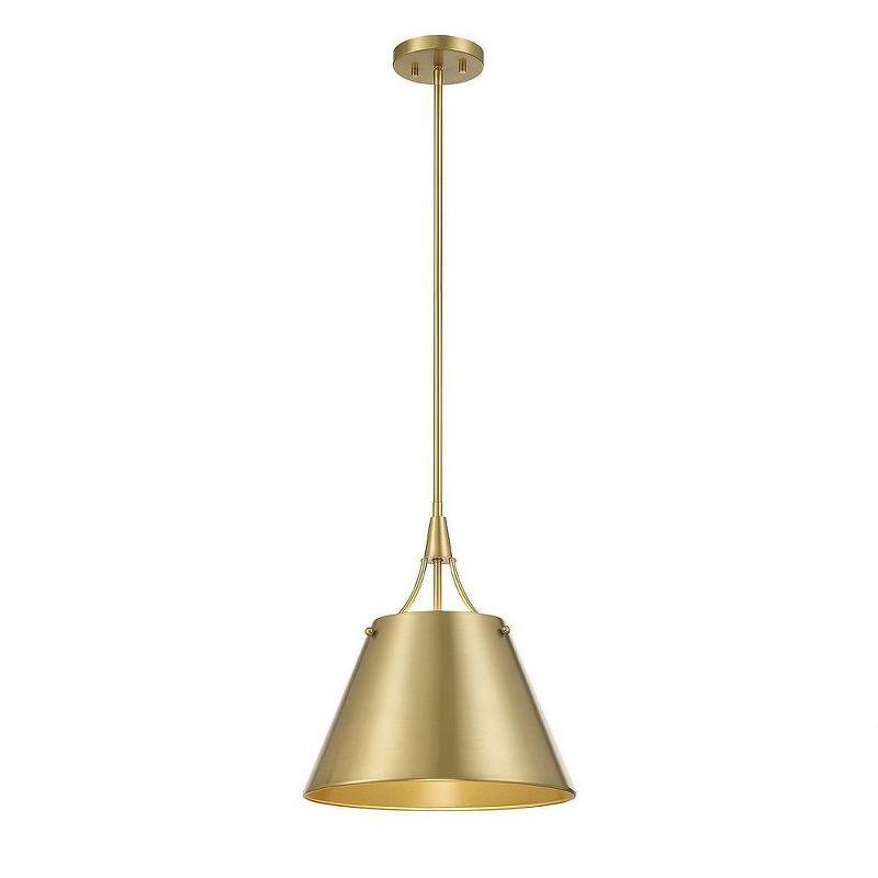 Warm Brass Adjustable Metal Shade Pendant Light