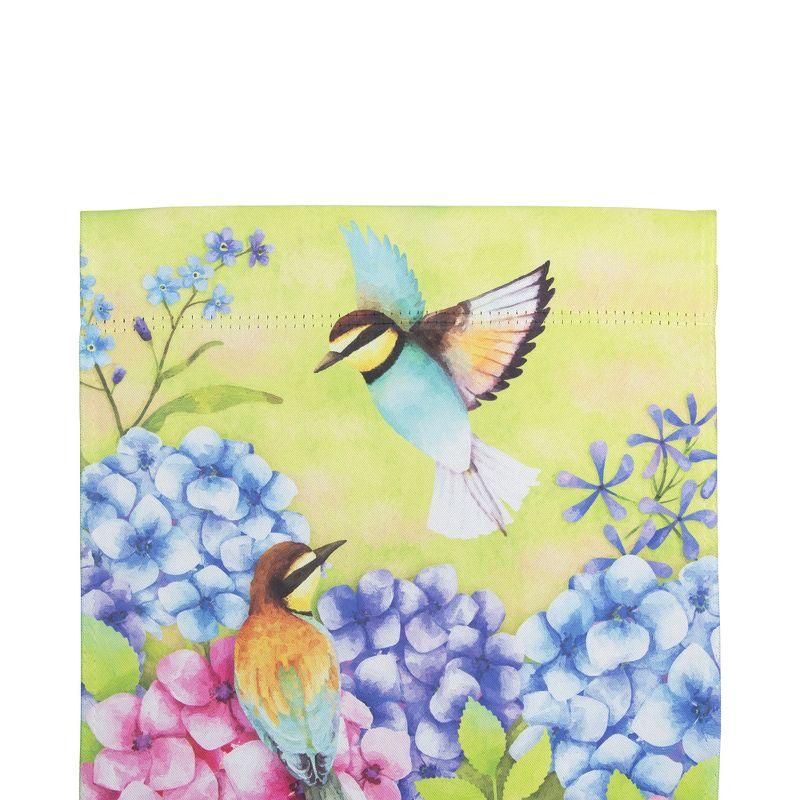 Welcome Floral Hummingbird Outdoor Flag