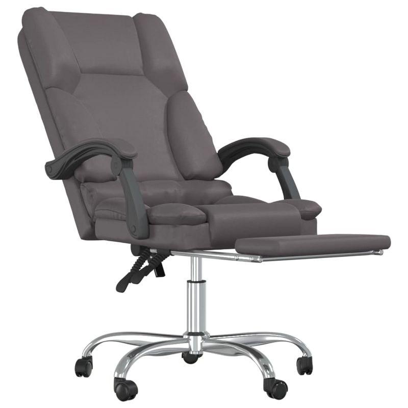 vidaXL Massage Reclining Office Chair Gray Faux Leather