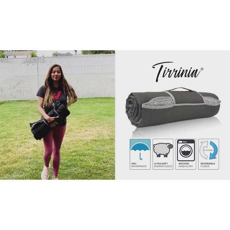 Tirrinia Waterproof Outdoor Blanket with Fleece Lining, Windproof Triple Layers Warm Comfy Foldable for Camping Stadium, 51''X 59'' & 59''X 80''